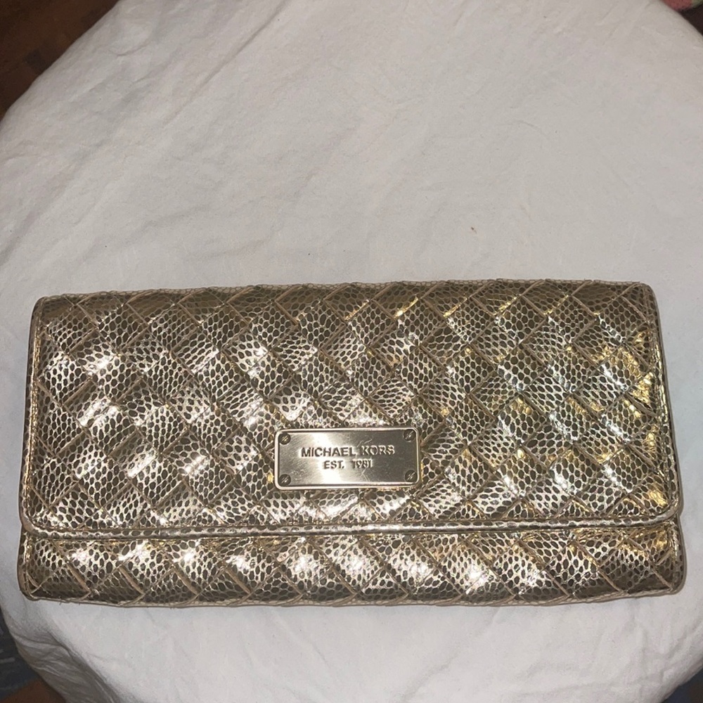 Gold Michael Kors Clutch